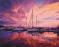 Картина за номерами Преміум Рожевий світанок в яхтклубі PBS52644 40x50 см Brushme  - фото 7086110