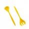 Набір ложка та виделка для салату Мульті жовтий Алеана - фото 3362881