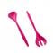 Набір ложка та виделка для салату Мульті рожевий Алеана - фото 3362883