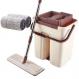 Швабра с отжимом и ведром Scratch Cleaning Mop бежево-коричневая, плоская швабра для мытья полов