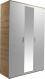 Шкаф гардеробный Матера ШК-3дз деп/б 1384х526х2065 мм дуб эвок прибрежный/белый