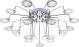 Люстра стельова Strotskis Spider пульт ДК LED-підсвітка 21x3 Вт G4 хром 80109/21