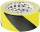 Клейка маркувальна ПВХ стрічка жовто-чорна каучуковий адгезив 0,125х50 мм 33 м