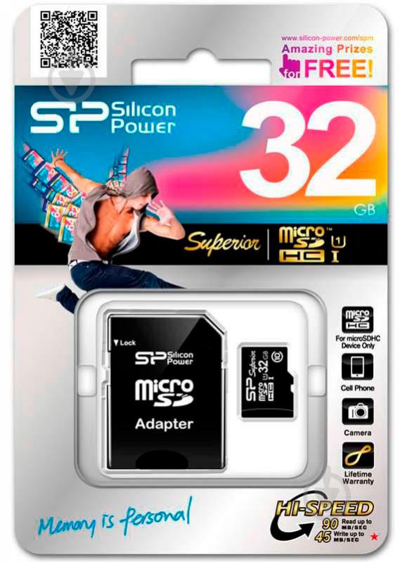 Карта пам'яті Silicon Power MicroSDHC 32GB+SD adapter - фото 2