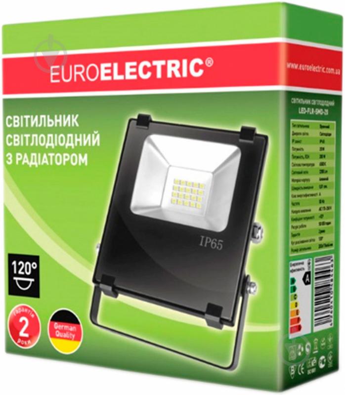 Прожектор Eurolamp з радіатором 20 Вт IP65 чорний LED-FLR-SMD-20 - фото 2