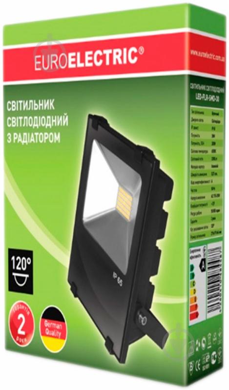 Прожектор Eurolamp з радіатором 30 Вт IP65 чорний LED-FLR-SMD-30 - фото 2