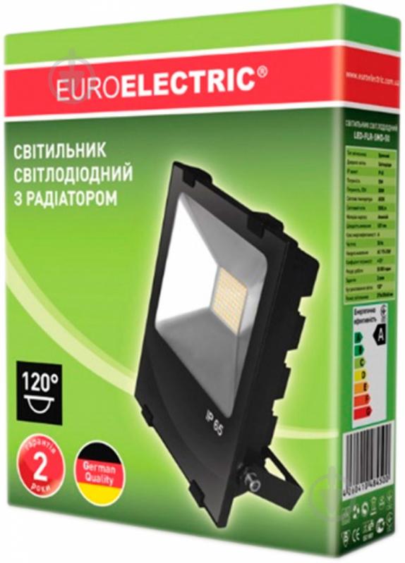 Прожектор Eurolamp з радіатором 50 Вт IP65 чорний LED-FLR-SMD-50 - фото 2