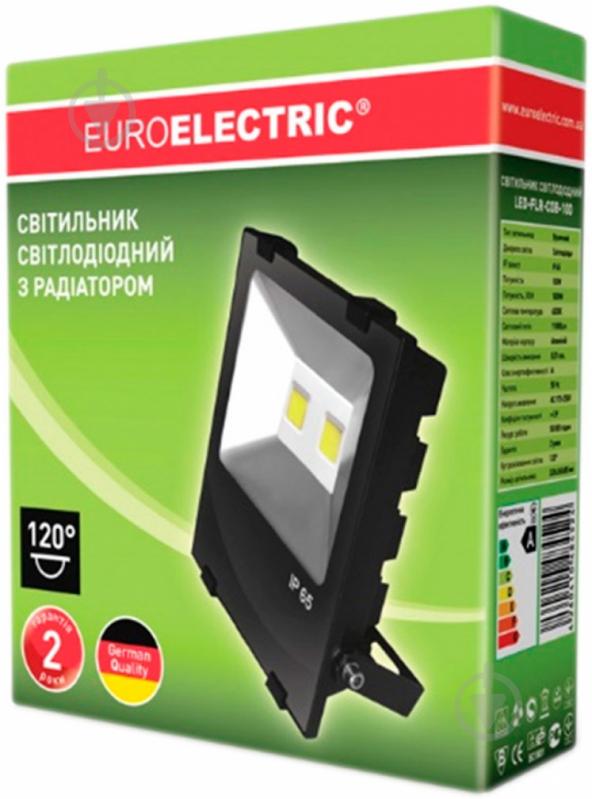 Прожектор Eurolamp с радиатором 100 Вт IP65 черный LED-FLR-COB-100 - фото 2