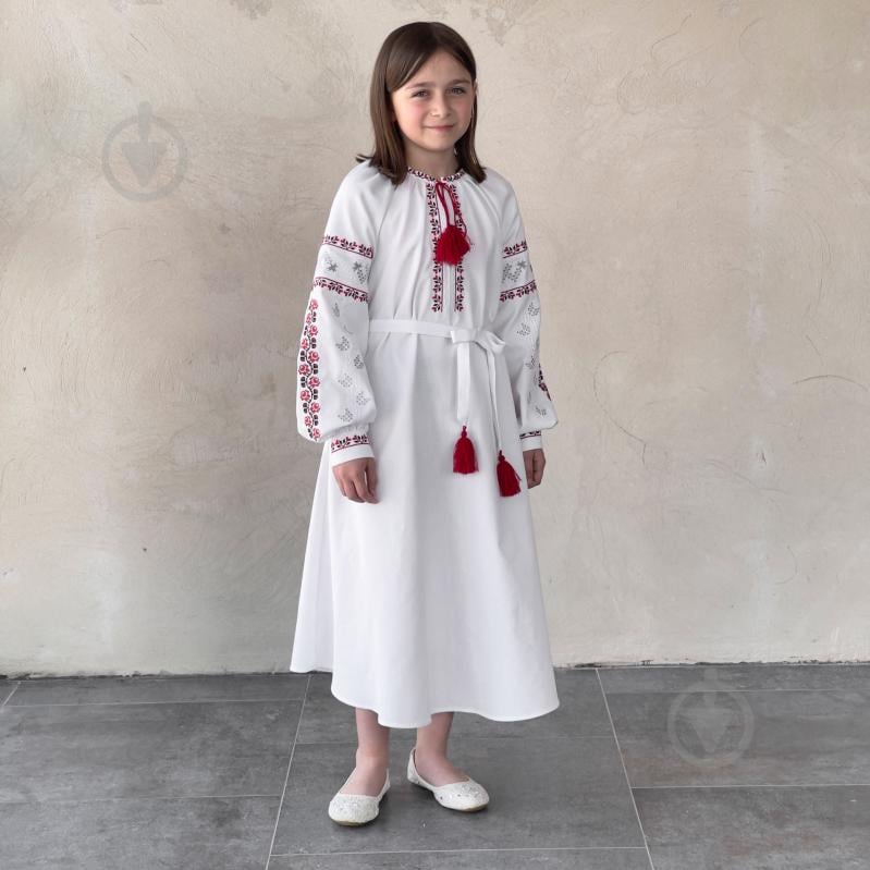Платье Эдельвика р.140 белый 162-25/09 - фото 1 Платье Эдельвика р.140 белый 162-25/09 - фото 1