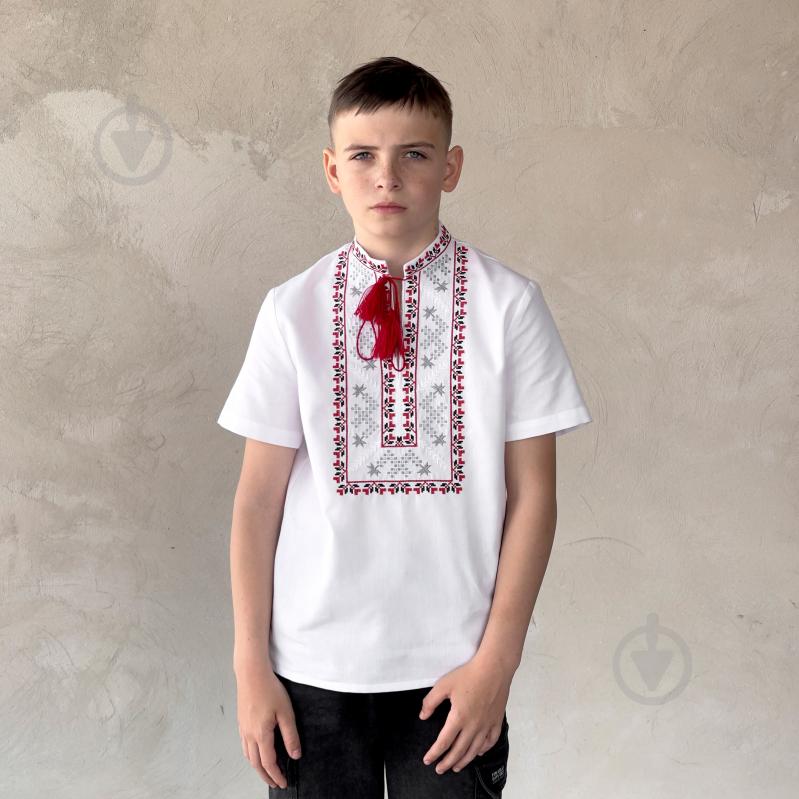 Вышиванка для мальчиков Эдельвика р.122 белый 163-25/09 - фото 2