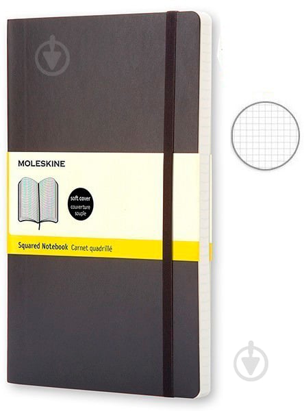 Блокнот Classic 9 х 14 см клетка черный мягкий (QP612) Moleskine - фото 1