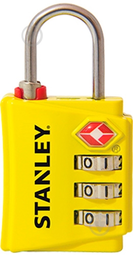 Замок навесной кодовый Stanley с индикатором безопасности TSA S742-056 30 мм 81142393401 желтый - фото 1 Замок навесной кодовый Stanley с индикатором безопасности TSA S742-056 30 мм 81142393401 желтый - фото 1