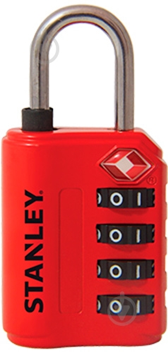 Замок навесной кодовый Stanley с индикатором безопасности TSA S742-058 30 мм 81151393401 красный - фото 1 Замок навесной кодовый Stanley с индикатором безопасности TSA S742-058 30 мм 81151393401 красный - фото 1