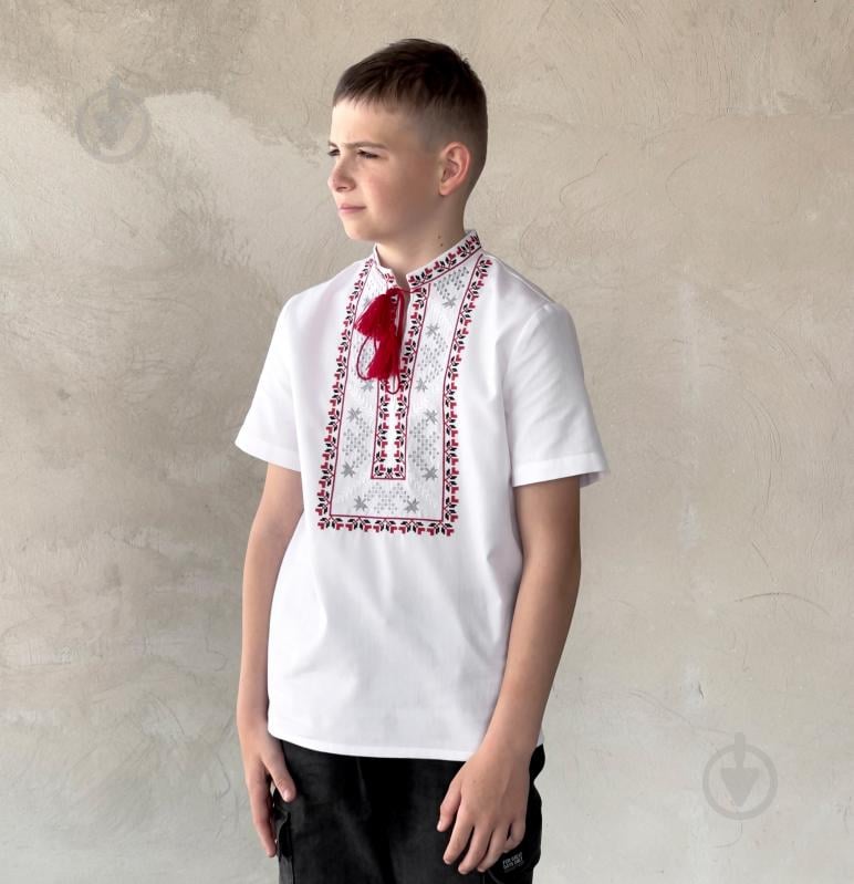 Вышиванка для мальчиков Эдельвика р.140 белый 163-25/09 - фото 1 Вышиванка для мальчиков Эдельвика р.140 белый 163-25/09 - фото 1