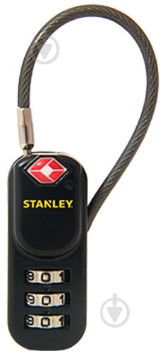 Замок навесной кодовый Stanley с дугой-кабелем TSA S742-060 20 мм 81160393401 черный - фото 1 Замок навесной кодовый Stanley с дугой-кабелем TSA S742-060 20 мм 81160393401 черный - фото 1