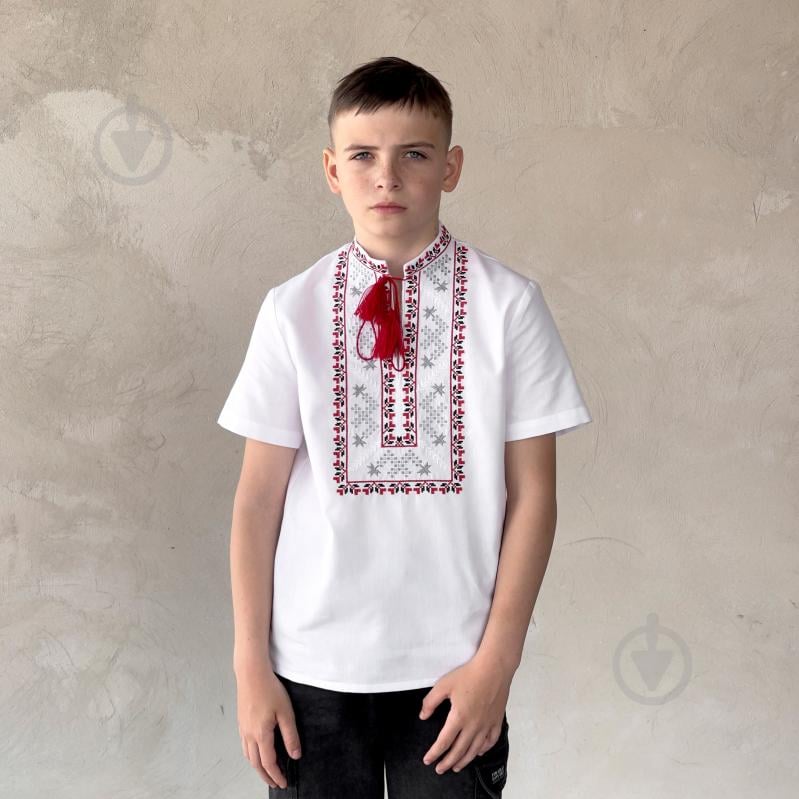 Вышиванка для мальчиков Эдельвика р.146 белый 163-25/09 - фото 2