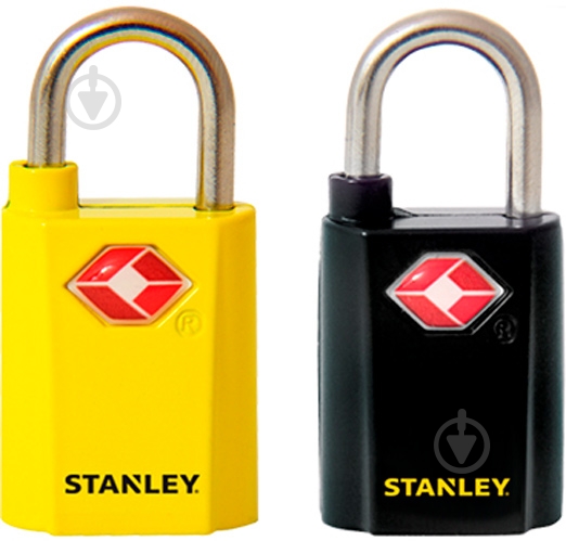 Замок навесной кодовый Stanley S742-064 20 мм 81181393401 2 шт./уп. желтый - фото 1 Замок навесной кодовый Stanley S742-064 20 мм 81181393401 2 шт./уп. желтый - фото 1