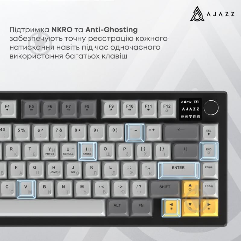 Клавиатура беспроводная Ajazz AF82 (AF82-BGY) - фото 10