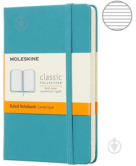 Блокнот Classic 9 х 14 см линия океанский синий (MM710B35) Moleskine - фото 1