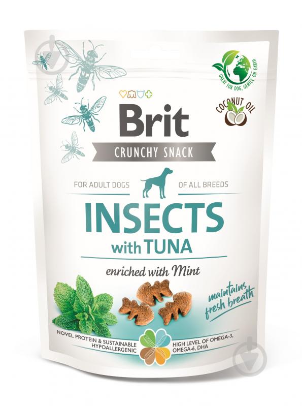 Лакомство Brit Care Crunchy Cracker для собак Insects насекомые и тунец 200 г - фото 1