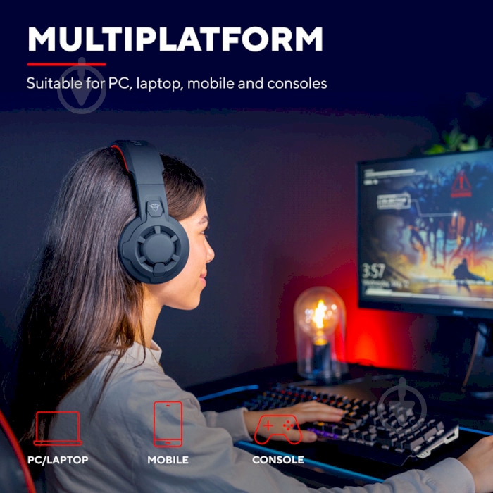 Гарнітура ігрова Trust Multiplatform GTX 411 Radius black (24076) - фото 8 Гарнітура ігрова Trust Multiplatform GTX 411 Radius black (24076) - фото 8