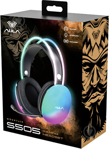 Гарнитура Aula S505 RGB Transparent Gaming Headset black (6948391235479) - фото 2