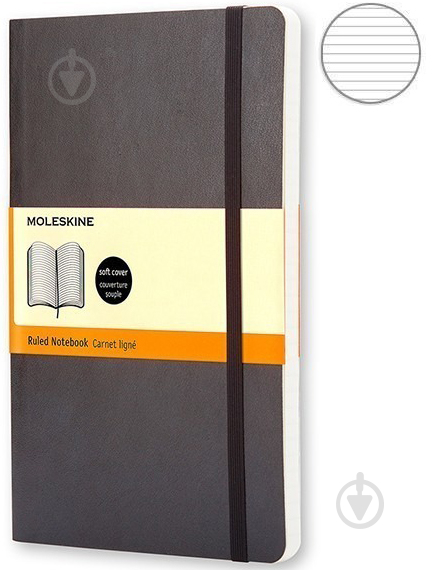 Блокнот Classic 9 х 14 см линия черный мягкий (QP611) Moleskine - фото 1