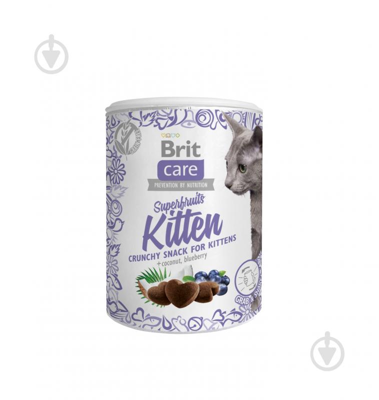 Ласощі Brit Care Superfruits Kitten з куркою, кокосом та чорницею 100 г - фото 1