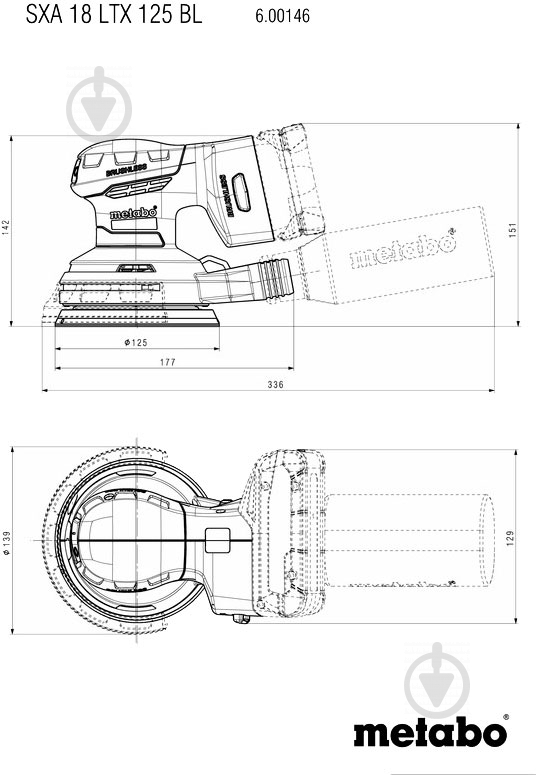 Шліфмашина для стін Metabo SXA 18 LTX 125 BL 600146850 - фото 3