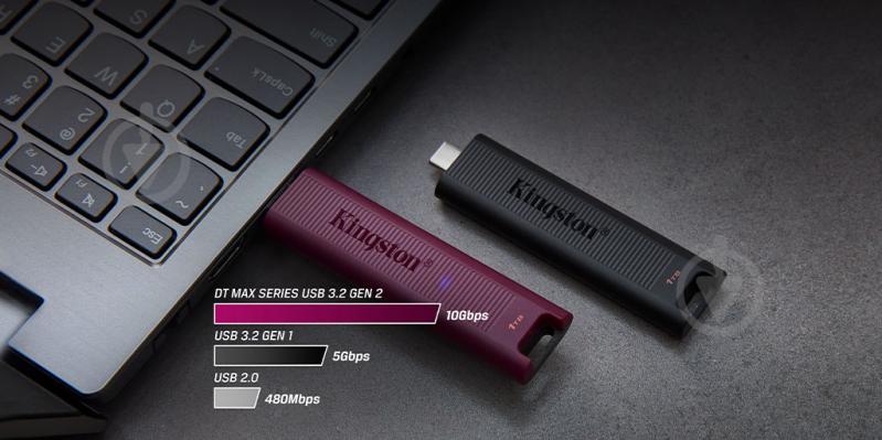 Накопитель Kingston DT Max Type-A 256 ГБ USB Type-C USB 3.2 red (DTMAXA/256GB) - фото 8