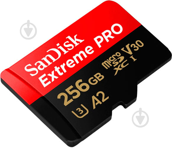 Карта памяти SanDisk microSDXC 256 ГБ UHS-I Class 3 (U3) (SDSQXCD-256G-GN6MA) Карта памяти Extreme Pro V30 и SD адаптер - фото 2