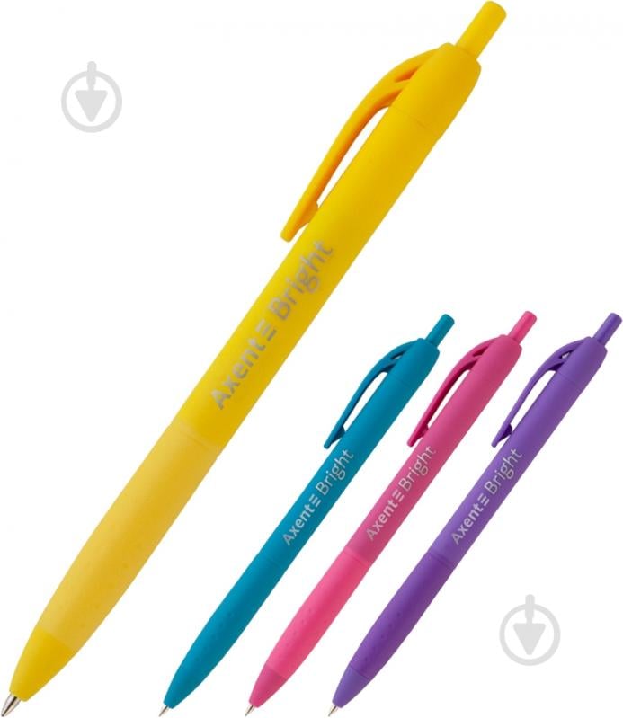 Ручка шариковая Axent автоматическая Bright 0,7 мм синяя (AB1079-02-A) 12 шт. - фото 2