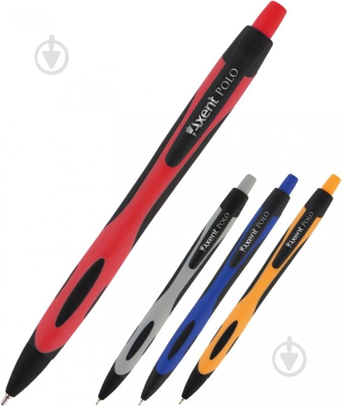 Ручка масляная Axent автоматическая Polo 0,7 мм синяя (AB1066-02-A) 12 шт. - фото 1 Ручка масляная Axent автоматическая Polo 0,7 мм синяя (AB1066-02-A) 12 шт. - фото 1