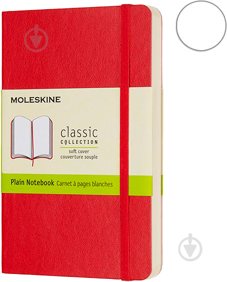 Книга для записей Classic 9 х 14 см нелинованный красный	(QP012F2) Moleskine - фото 1