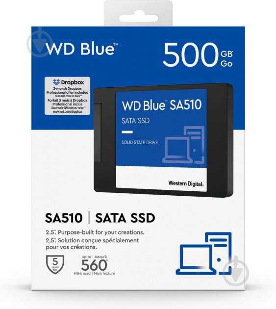 SSD-накопичувач Western Digital 500GB 2,5" SATA 3D TLC NAND (WDS500G3B0A) - фото 6