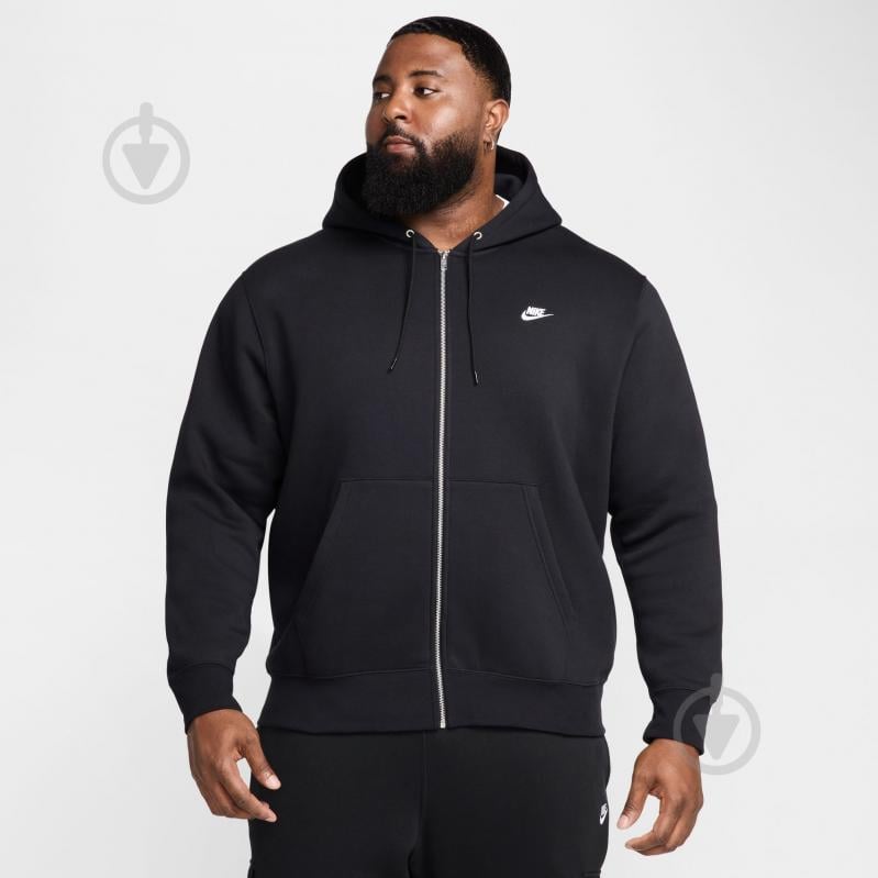 Джемпер Nike M NK CLUB BB FZ HOODIE FN3861-010 р.L чорний - фото 8