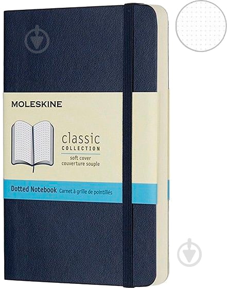 Книга для нотаток Classic 9 х 14 см точка сапфір м'який (QP614B20) Moleskine - фото 1