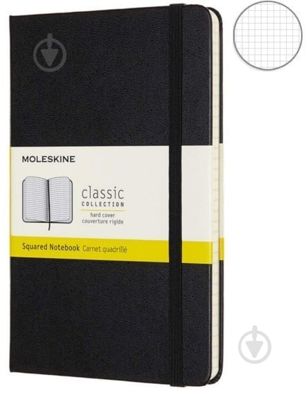 Блокнот клітка 11,5 х 18 см QP051 чорний Moleskine - фото 1