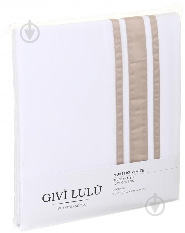 Пододеяльник Aurelio 160x220 см белый с песочным GIVI LULU - фото 4