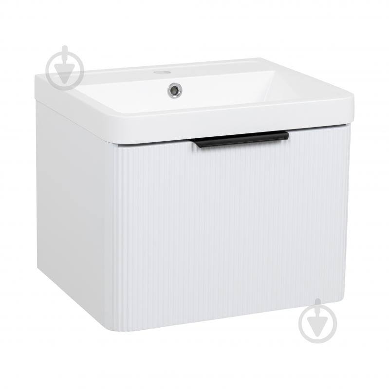 Тумба подвесная Aqua Rodos FROST (WHITE-MATT-PVC) 1 ящик с умывальником Ваr 50 см - фото 1