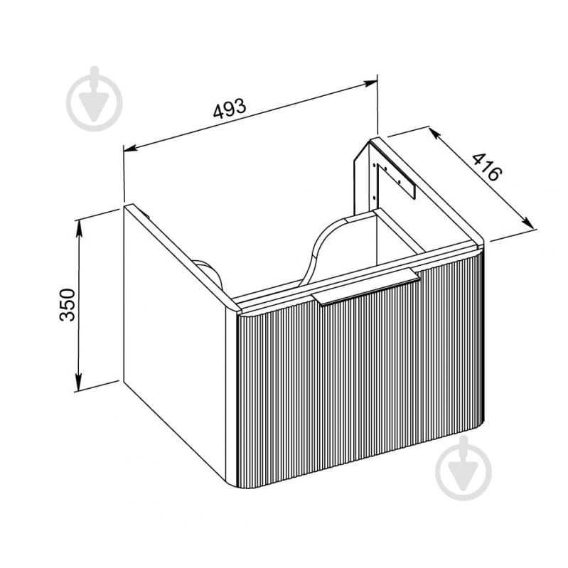 Тумба підвісна Aqua Rodos FROST (WHITE-MATT-PVC) 1 ящик з умивальником Ваr 50 см - фото 4 Тумба підвісна Aqua Rodos FROST (WHITE-MATT-PVC) 1 ящик з умивальником Ваr 50 см - фото 4