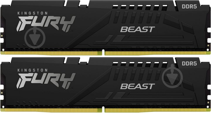 Оперативная память Kingston DDR5 SDRAM 32 GB (2x16GB) 4800 MHz (KF548C38BBK2-32) FURY Beast Black - фото 1