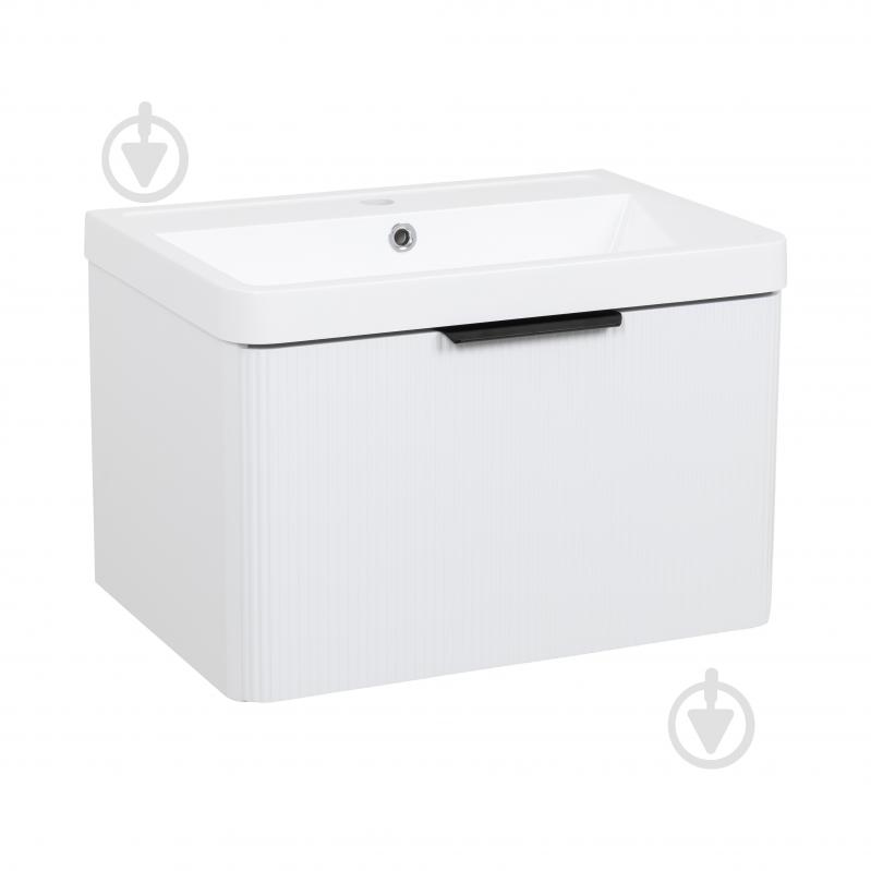 Тумба подвесная Aqua Rodos FROST (WHITE-MATT-PVC) 1 ящик с умывальником Ваr 60 см - фото 1