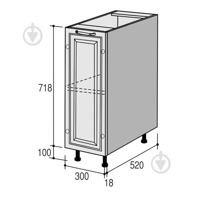 Тумба нижня Марсель МН 300х820х520 мм білий шовк/білий ROKO - фото 3