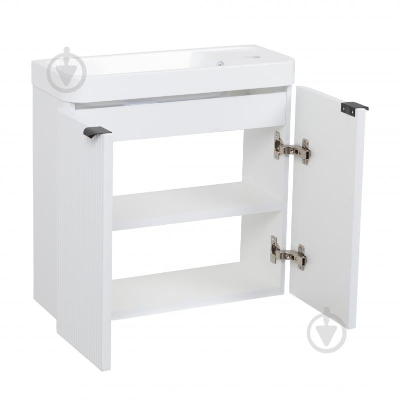 Тумба підвісна Aqua Rodos FROST MINІ (WHITE-MATT-PVC) з умивальником BAR-WC 50 см - фото 2