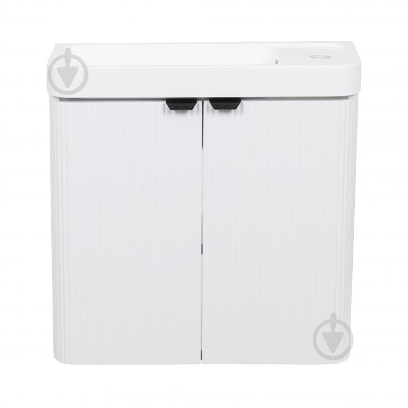 Тумба підвісна Aqua Rodos FROST MINІ (WHITE-MATT-PVC) з умивальником BAR-WC 50 см - фото 3