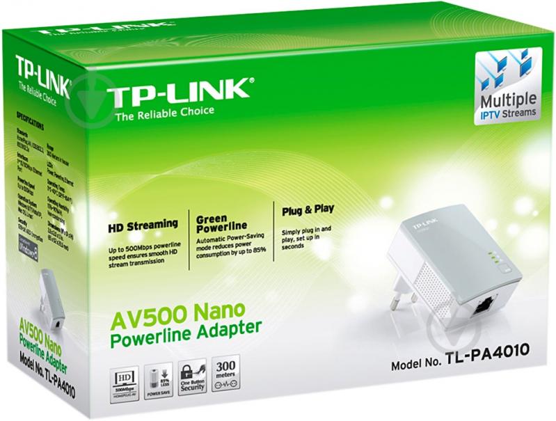 Адаптер Powerline TP-LINK TL-PA4010 - фото 6 Адаптер Powerline TP-LINK TL-PA4010 - фото 6