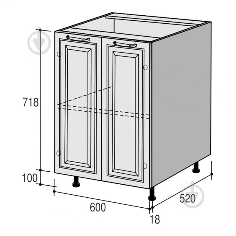 Тумба нижняя Марсель МН (2) 600х820х520 мм белый шелк/белый ROKO - фото 3