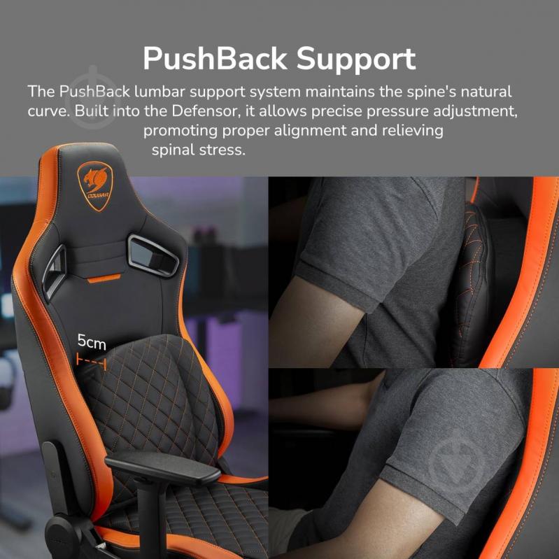 Кресло игровое Cougar Defensor F черный - фото 11