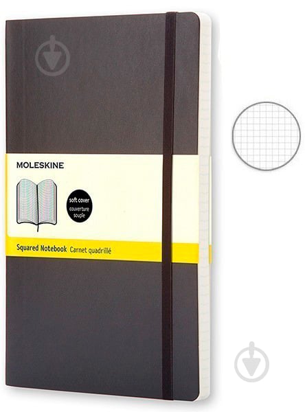 Блокнот Classic 13 х 21 см клітинка чорний м'який (QP617) Moleskine - фото 1